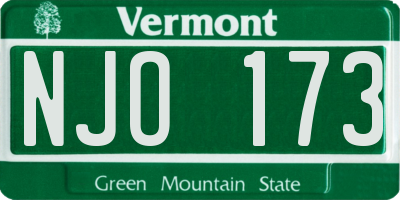 VT license plate NJO173