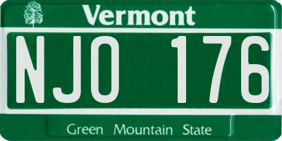 VT license plate NJO176