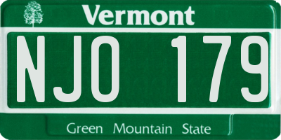 VT license plate NJO179