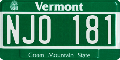 VT license plate NJO181