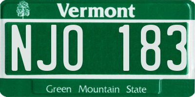 VT license plate NJO183
