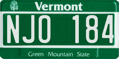 VT license plate NJO184