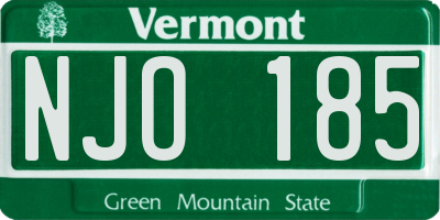 VT license plate NJO185