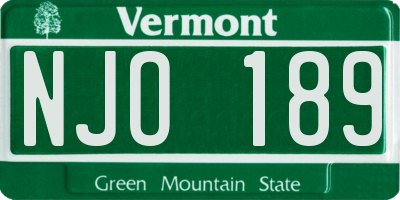VT license plate NJO189