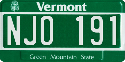 VT license plate NJO191