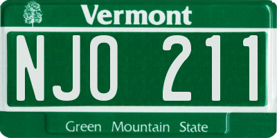 VT license plate NJO211