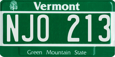 VT license plate NJO213