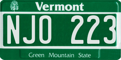 VT license plate NJO223