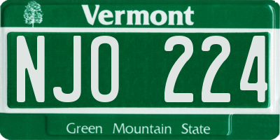VT license plate NJO224