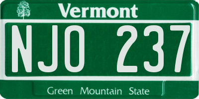 VT license plate NJO237