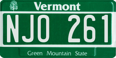 VT license plate NJO261