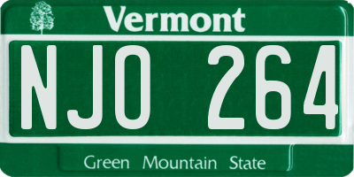 VT license plate NJO264
