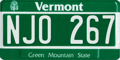 VT license plate NJO267