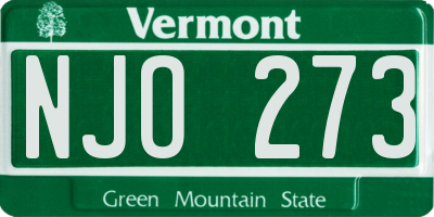 VT license plate NJO273