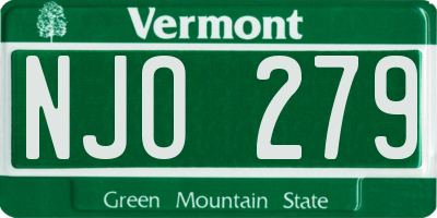 VT license plate NJO279
