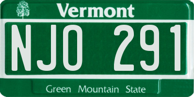 VT license plate NJO291