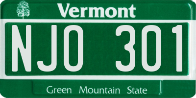 VT license plate NJO301