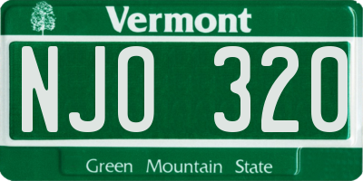 VT license plate NJO320
