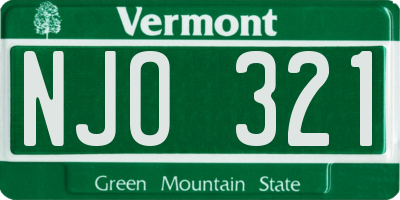 VT license plate NJO321