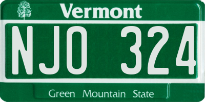 VT license plate NJO324