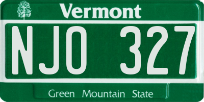 VT license plate NJO327