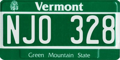 VT license plate NJO328