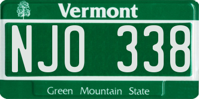 VT license plate NJO338