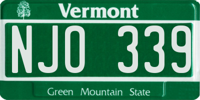 VT license plate NJO339