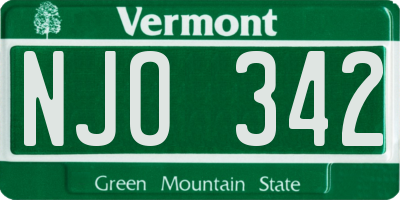 VT license plate NJO342