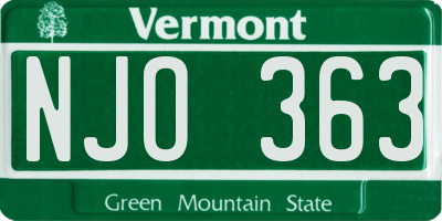 VT license plate NJO363