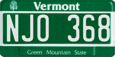 VT license plate NJO368