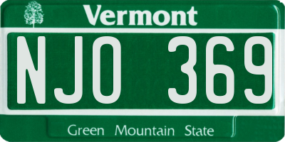 VT license plate NJO369