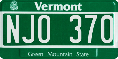 VT license plate NJO370