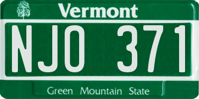 VT license plate NJO371