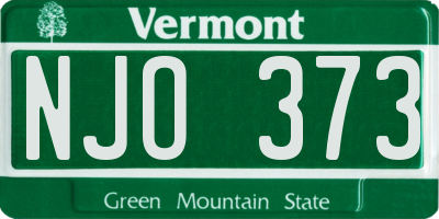 VT license plate NJO373