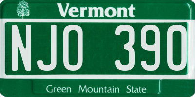 VT license plate NJO390