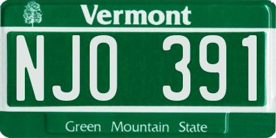 VT license plate NJO391