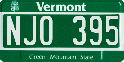 VT license plate NJO395
