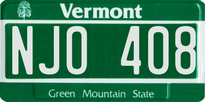 VT license plate NJO408