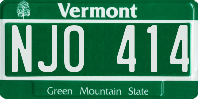 VT license plate NJO414