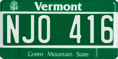 VT license plate NJO416