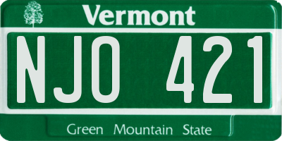 VT license plate NJO421