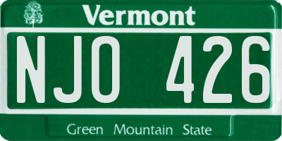 VT license plate NJO426