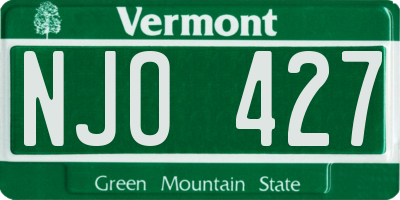 VT license plate NJO427