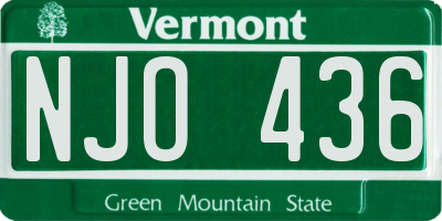 VT license plate NJO436