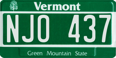 VT license plate NJO437