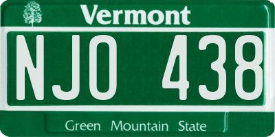 VT license plate NJO438