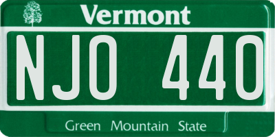 VT license plate NJO440