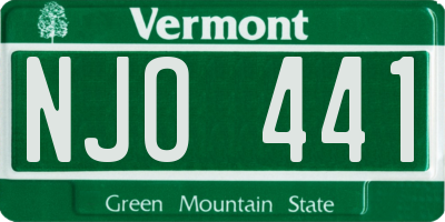 VT license plate NJO441