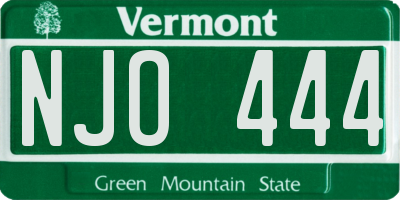 VT license plate NJO444